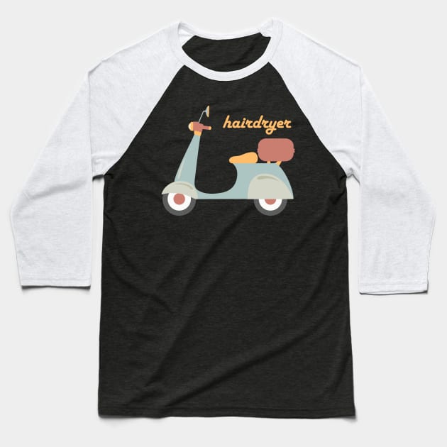 Moped "hairdryer" in fun retro colors (Izzard reference) Baseball T-Shirt by Ofeefee